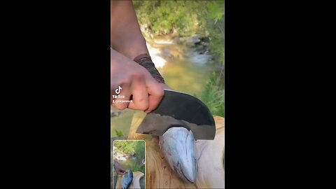 cooking fish on the Rock by the river