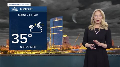 Chilly, but less windy Wednesday