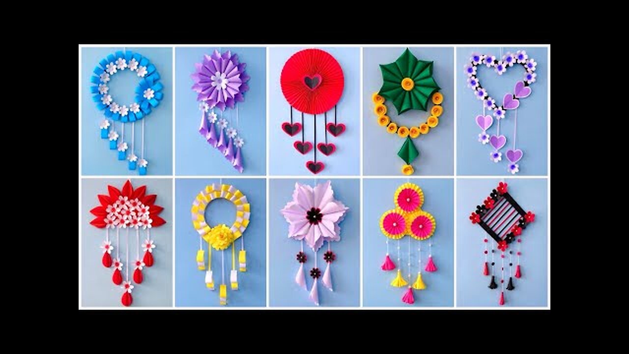 10 Unique Flower Wall Hanging / Quick Paper Craft For Home Decoration Easy Wall Mate DIY Wall Decor