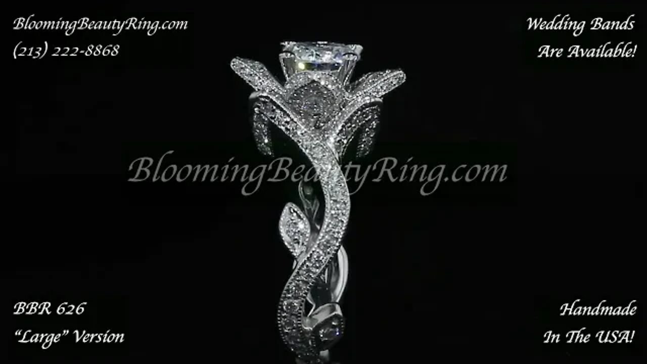 BBR 626 Large Lotus Leafy Engagement Ring