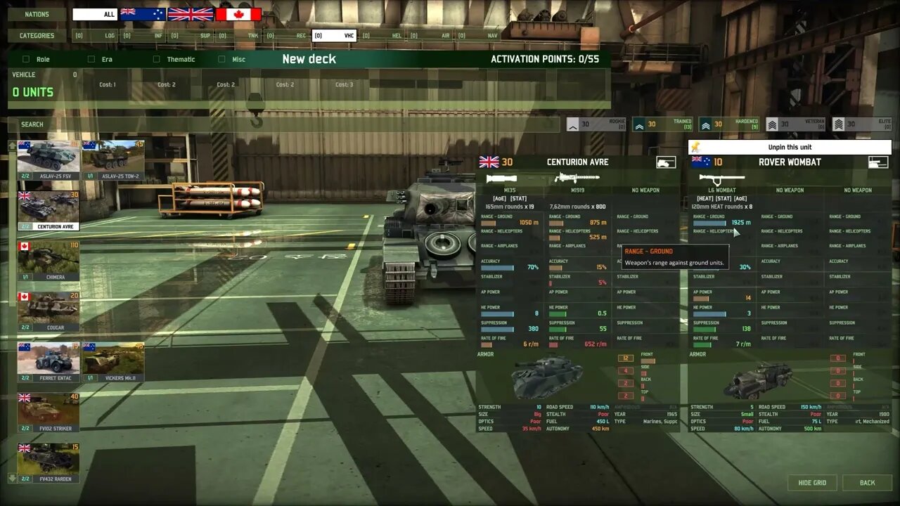 Unit Comparison COMMONWEALTH - Fire Support | Wargame Red Dragon