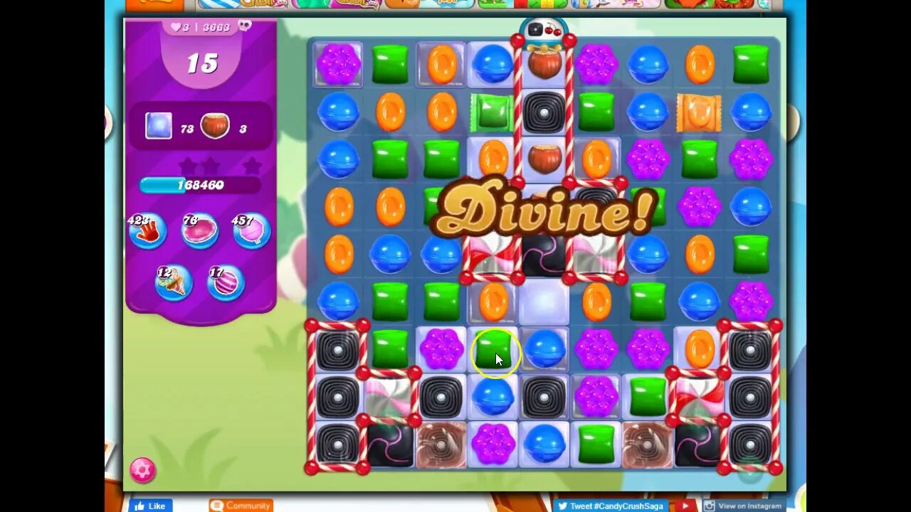 Candy Crush Level 3663 Talkthrough, 22 Moves 0 Boosters