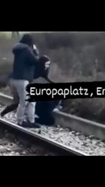 2023: Erfurt, Germany - German girls kick classmate at the train station