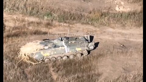 The 40th Naval Infantry Brigade destroys an abandoned BMP-1 infantry fighting vehicle of the AFU