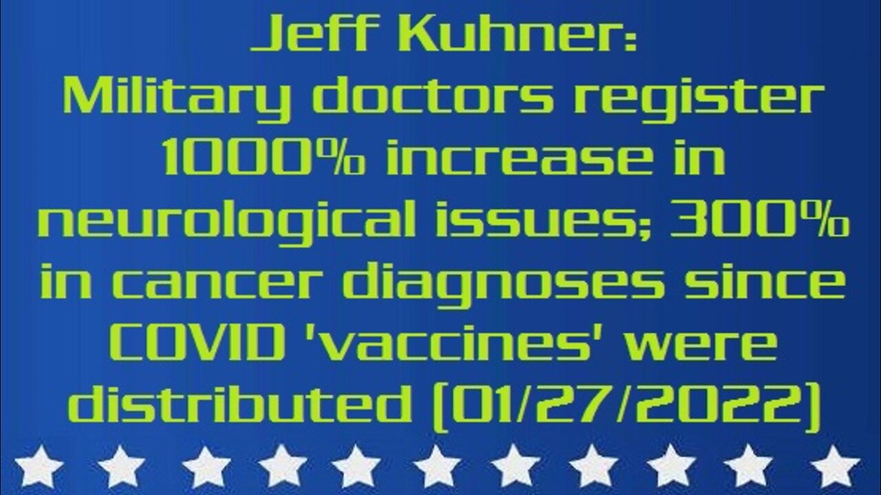 Jeff Kuhner: Military doctors register 1000% increase in neurological issues; 300% in cancer diagnoses since COVID 'vaccines' were distributed