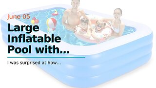 Large Inflatable Pool with Pump - 130'' x 72'' x 22''Family Swimming Pool for Adults, Blow Up P...