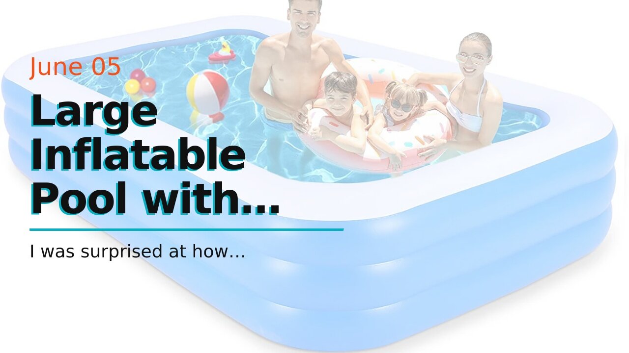 Large Inflatable Pool with Pump - 130'' x 72'' x 22''Family Swimming Pool for Adults, Blow Up P...