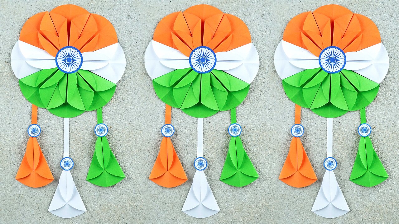 Tricolor Wall Hanging Making/Independence Day Crafts/Republic Day Crafts/Paper Things Easy