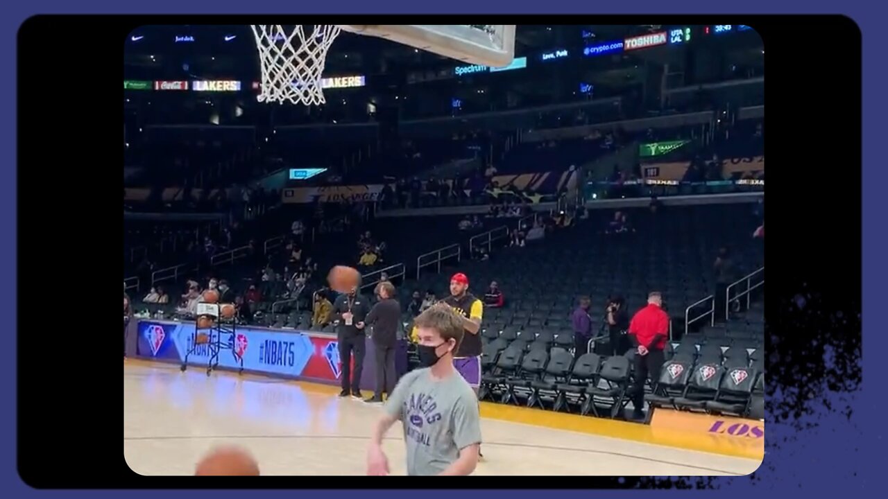 Lakers pre game warm up at the Crypto.com arena