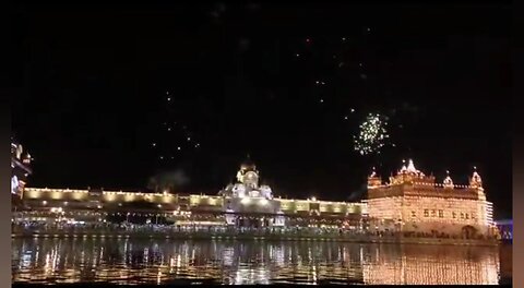 Golden temple such a beautiful fireworks