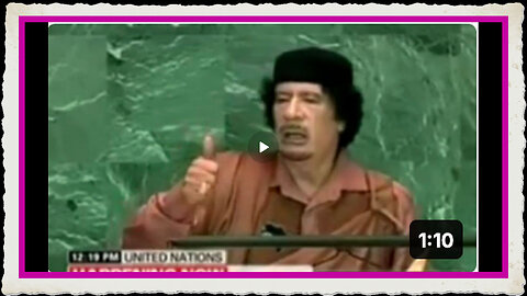 Why the Israelis killed JFK ! Gaddafi at the UN general assembly asking for investigations