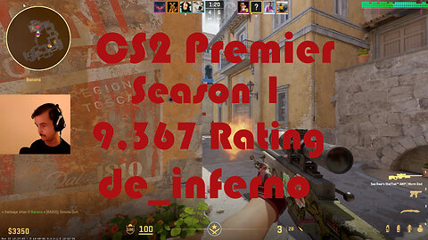 CS2 Premier Matchmaking - Season 1 - 9,367 Rating - de_inferno