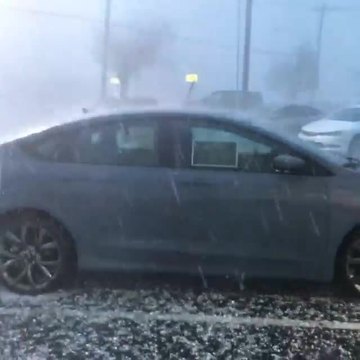 Intense hail storm in St. Louis, Missouri