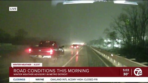 Checking out the road conditions along I-696