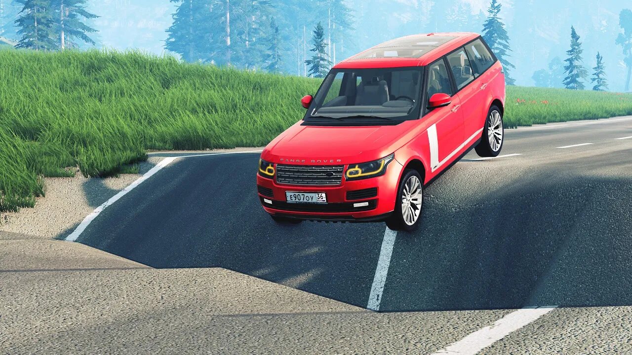 Cars vs Massive Potholes ▶️ BeamNG Drive