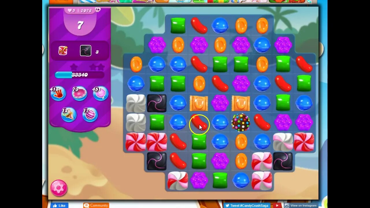 Candy Crush Level 2078 Talkthrough, 20 Moves 0 Boosters