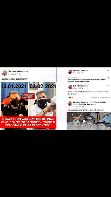È MORTO IL NOTO ODIATORE DI NON VACCINATI SALVATORE GAMUZZA