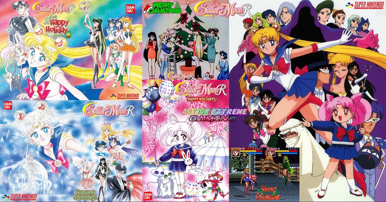 Action Extreme Gaming Christmas 2023 - Bishoujo Senshi Sailor Moon R (Super Nintendo Game): Stage 1: T.A. Girls' Academy' Culture Festival + Juuban Shopping District Night Christmas