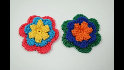 How to crochet 3D flower free written pattern in description