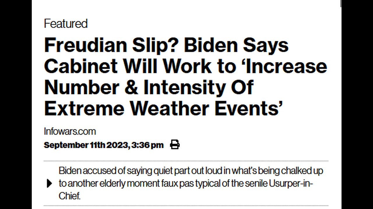 BIDEN SAYS WE WILL INCREASE NUMBER & INTENSITY OF EXTREME WEATHER EVENTS