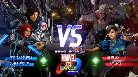 Winter Soldier & Black Widow VS Nemesis & Chun-Li Marvel vs Capcom Infinite