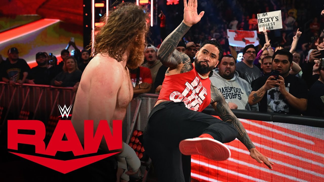 Jey Uso returns to lead a stunning Bloodline attack on Sami Zayn Raw, March 6, 2023