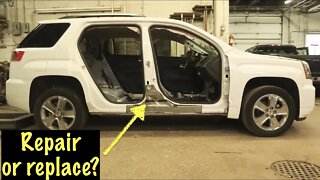 Pulling the door post on the 2017 Terrain Denali rebuild