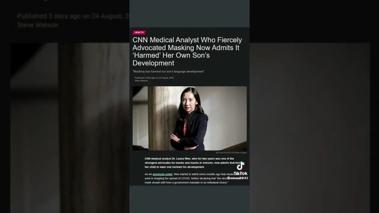 CNN Medical Analyst which advocated Masking also states that masks hurt childs development