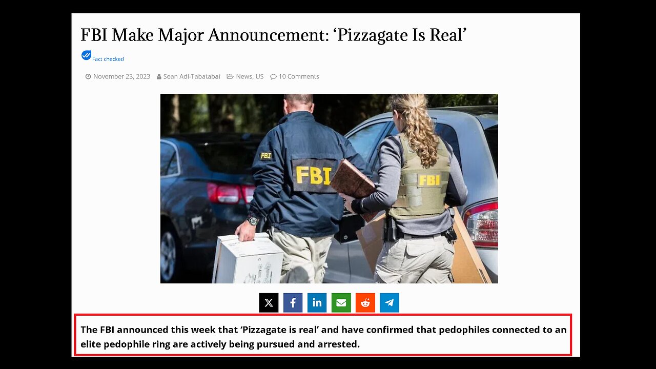 FBI Make Major Announcement - ‘Pizzagate Is Real’ - multiple public figures arrested