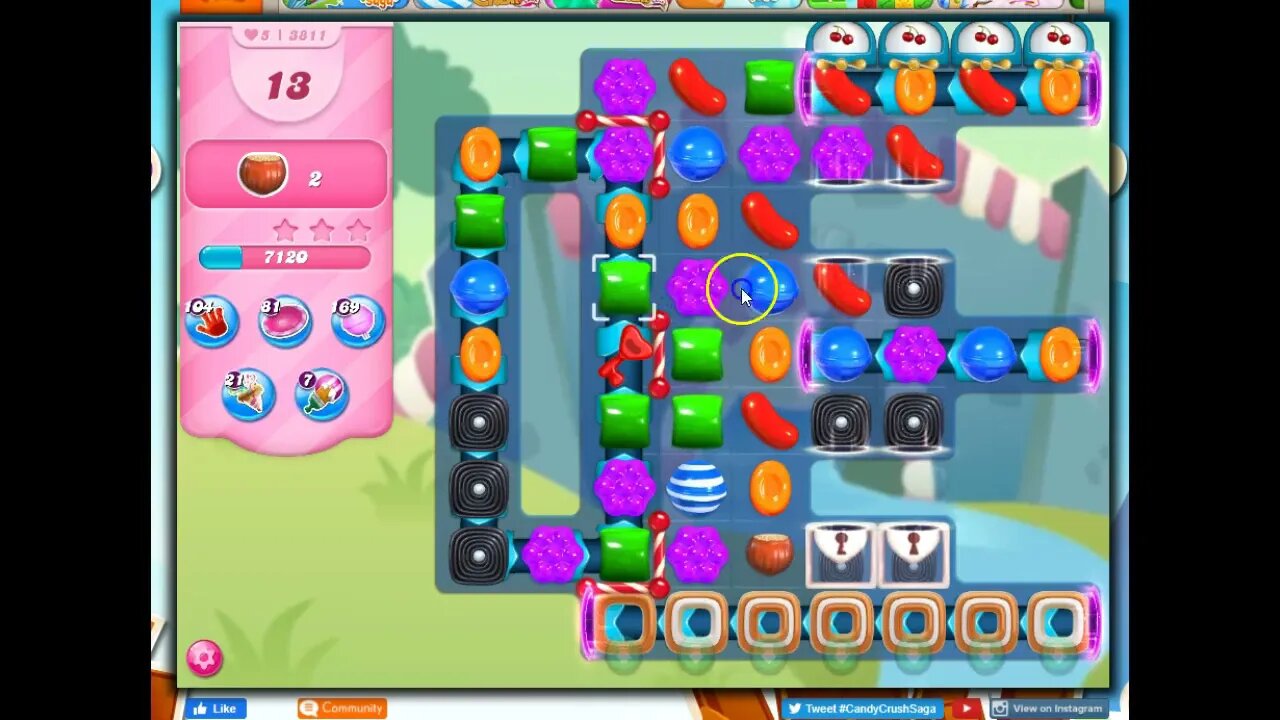 Candy Crush Level 3811 Talkthrough, 26 Moves 0 Boosters