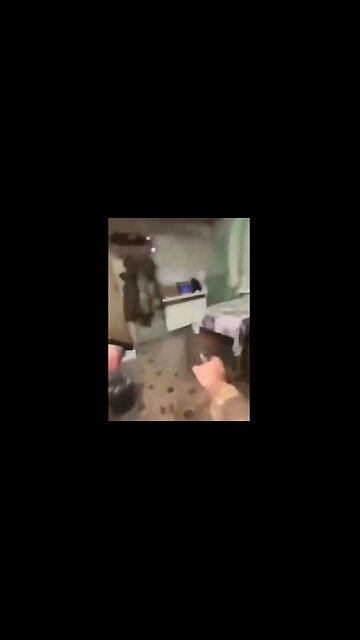 Russian soldiers shoot at rats infesting their kitchen area