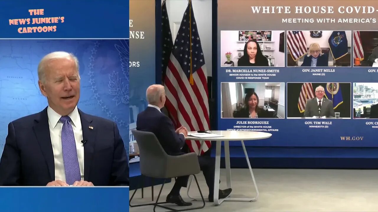 Biden warming up governors prior to a virtual meeting.