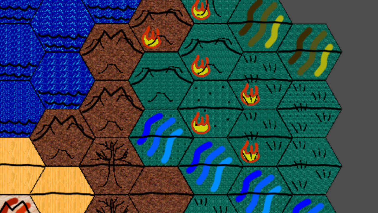 Burning and regrowing vegetation on the adventure map