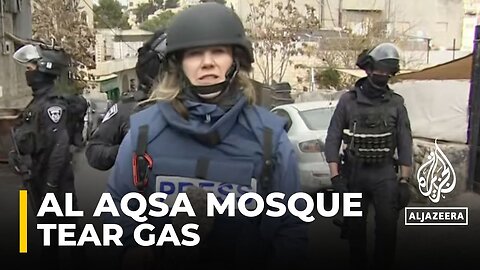 Israeli forces have fired tear gas on young Palestinians