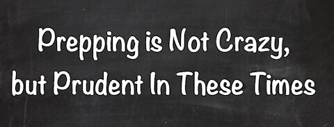 Prepping is Not Crazy, but Prudent In These Times - 20210723