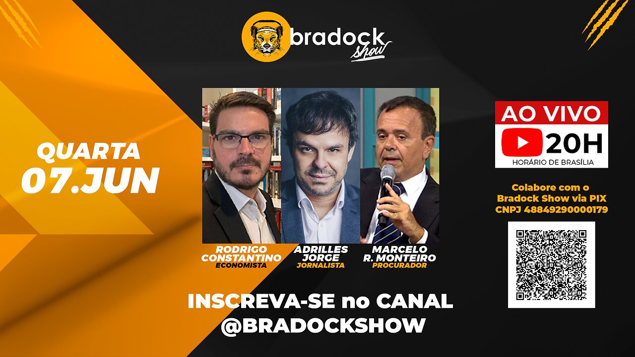 Bradock Show: 07/06/23 - Rodrigo Constantino, Adrilles Jorge e Marcelo R. Monteiro.