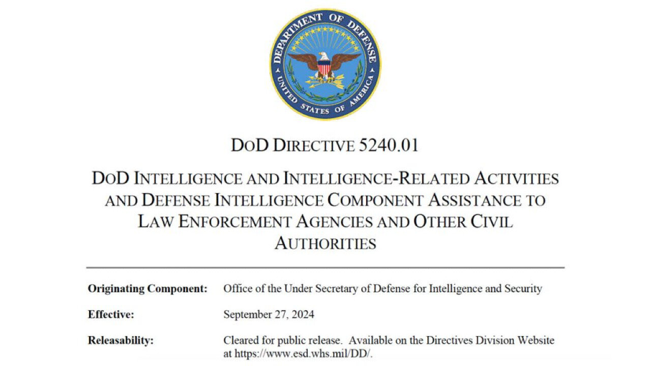 US DoD Directive 5240.01 Authorizes Lethal Force Against Americans - Effective 9-27-2024
