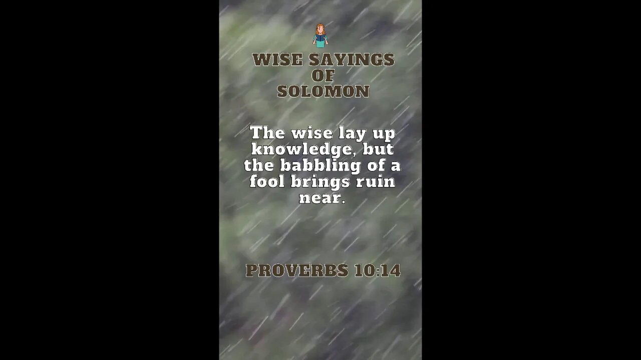 Proverbs 10:14 | Wise Sayings of Solomon