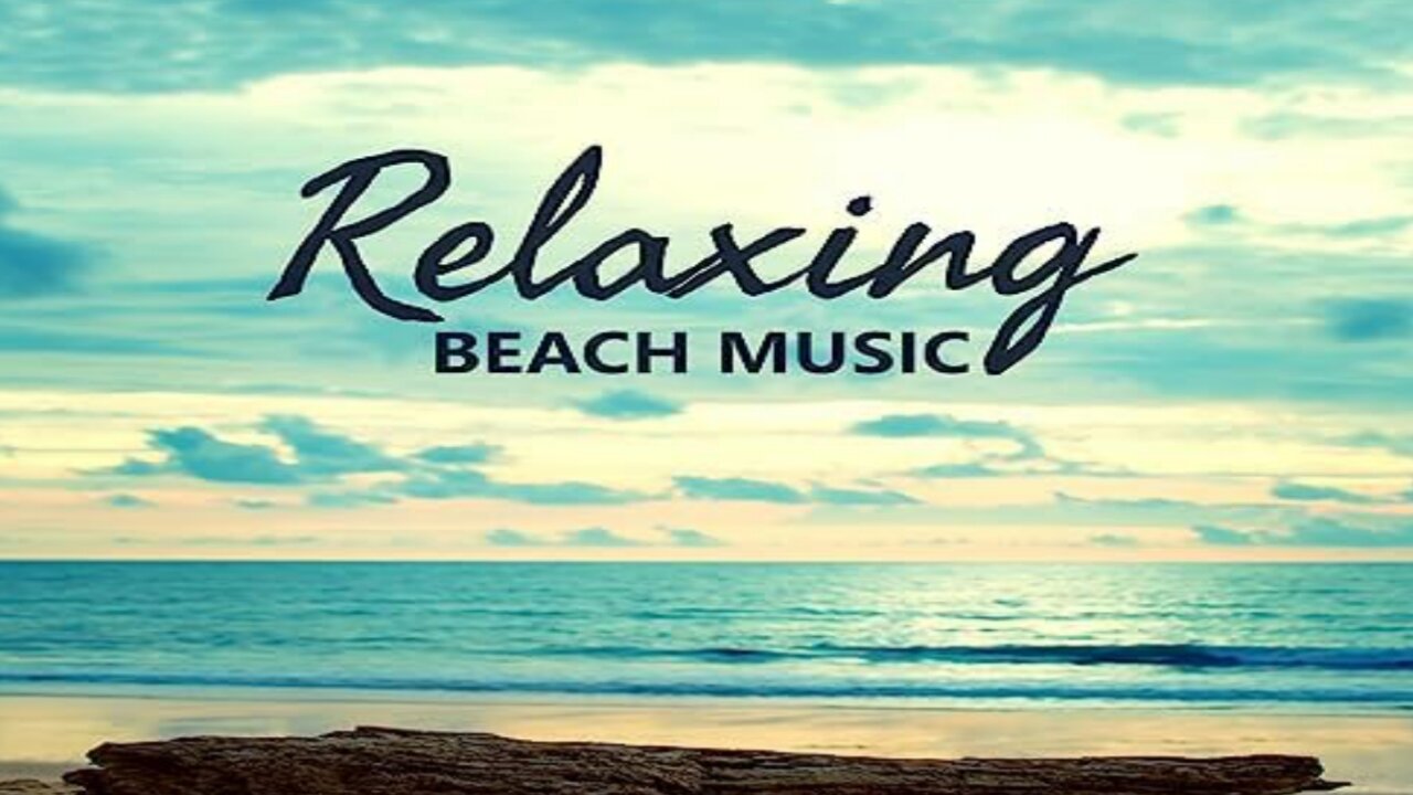 Ocean waves bursting on the shore of the coast, relaxing music