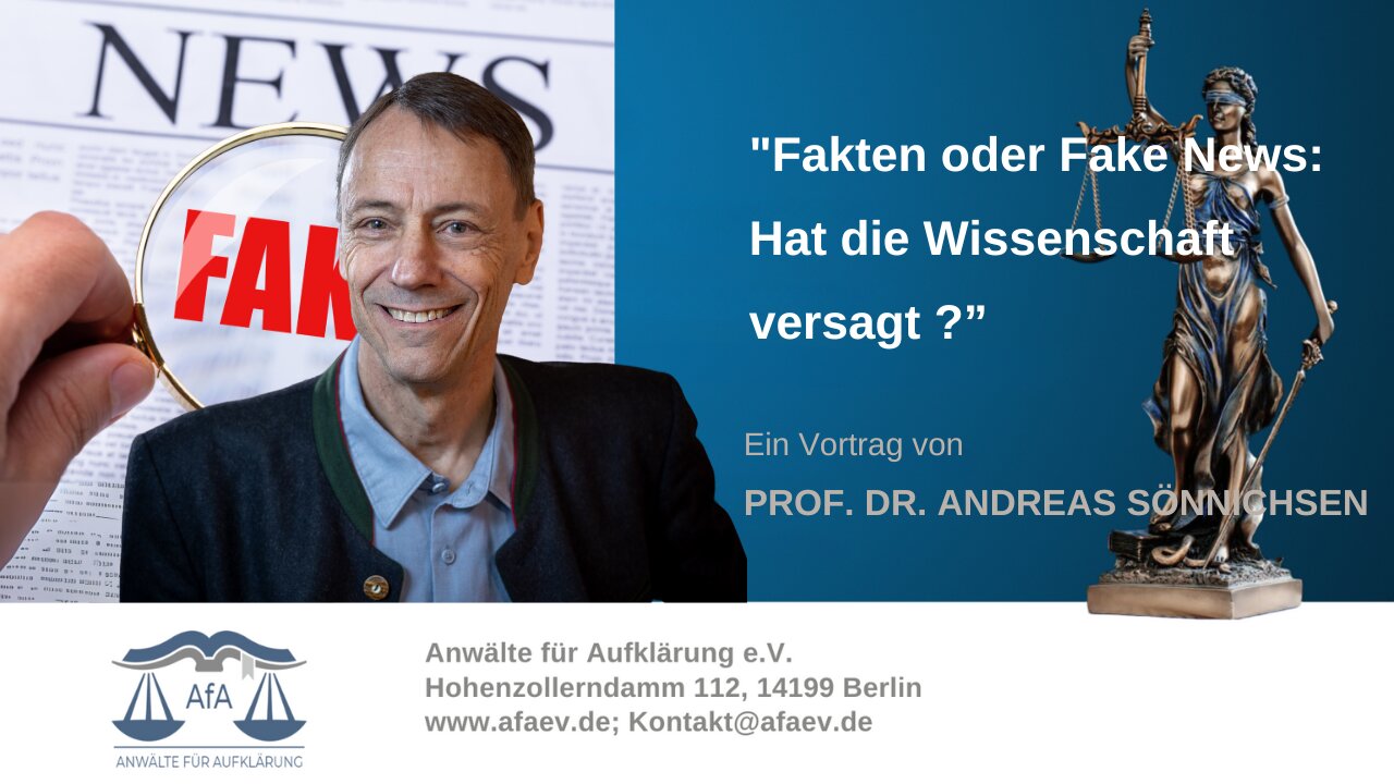 🔴➡️ „Fakten oder Fake News: Hat die Wissenschaft versagt?“ –Vortrag von Prof. Dr. Andreas Sönnichsen