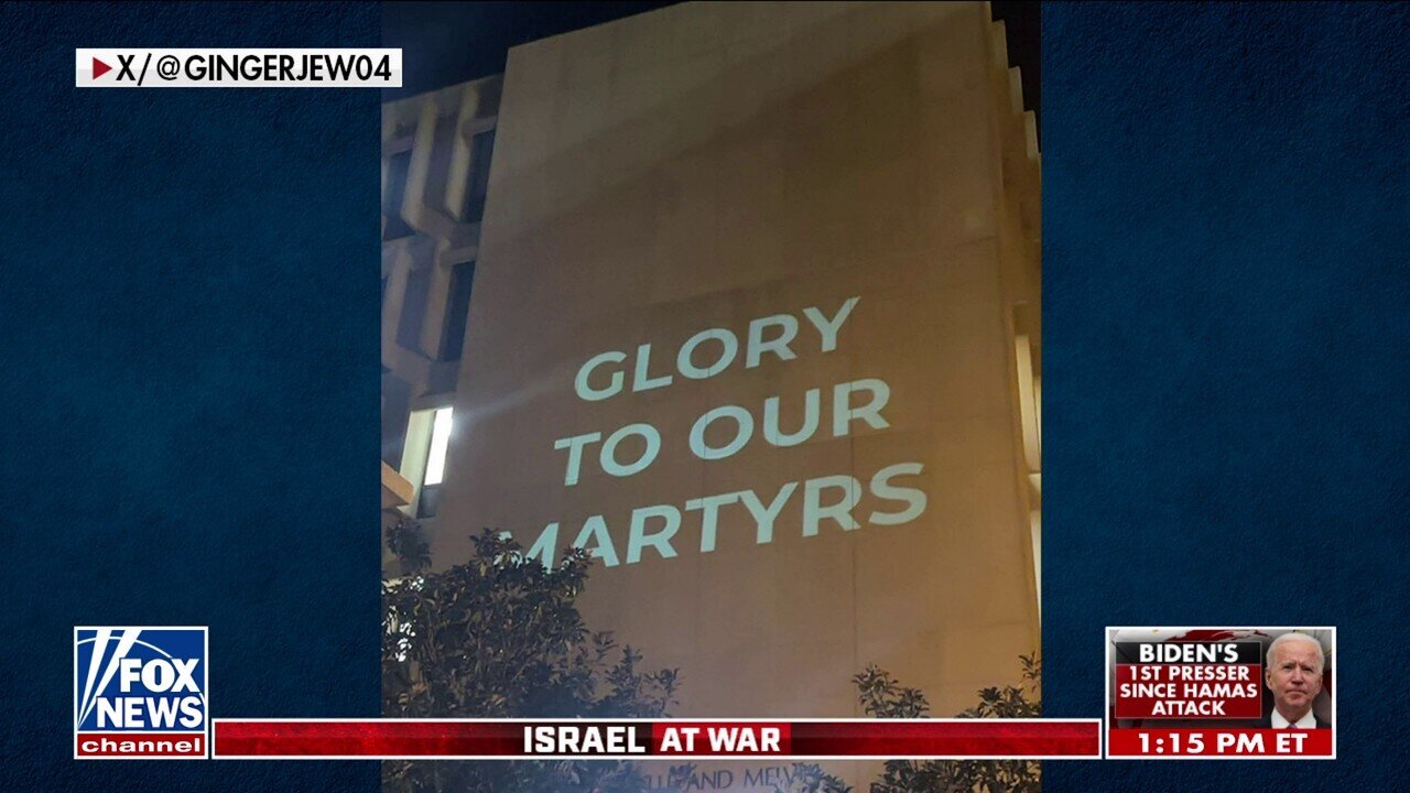 'Shocking' Anti-Israel Messages Projected Onto Prestigious University's Library