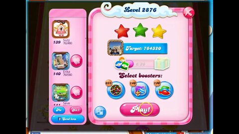 Candy Crush level 2876 Talkthrough, 13 Moves 0 Boosters