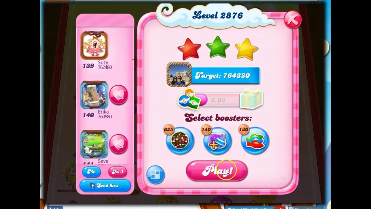 Candy Crush level 2876 Talkthrough, 13 Moves 0 Boosters