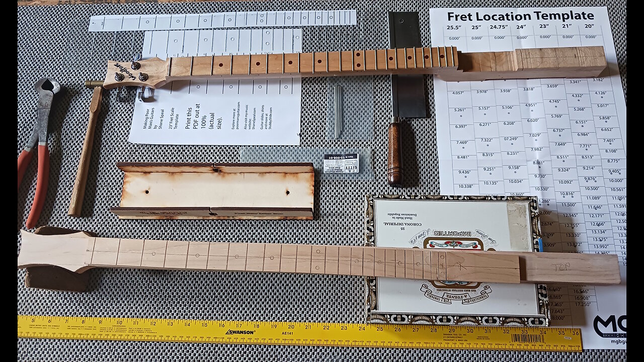 Fretting Cigar Box Guitars - Getting Started - Templates and Cutting Fret Slots