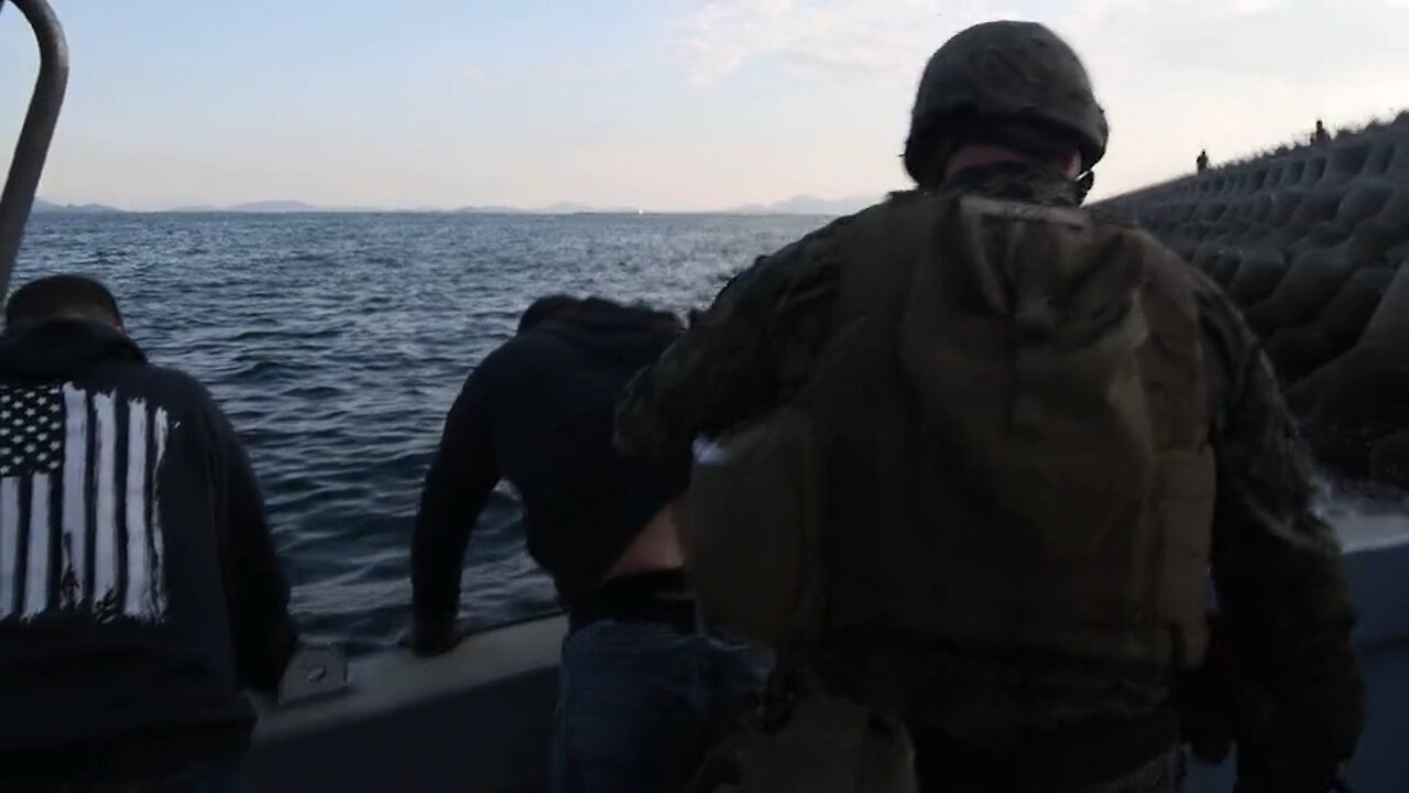 MCAS Iwakuni Service Members Conduct A Watercraft Encroachment Drill