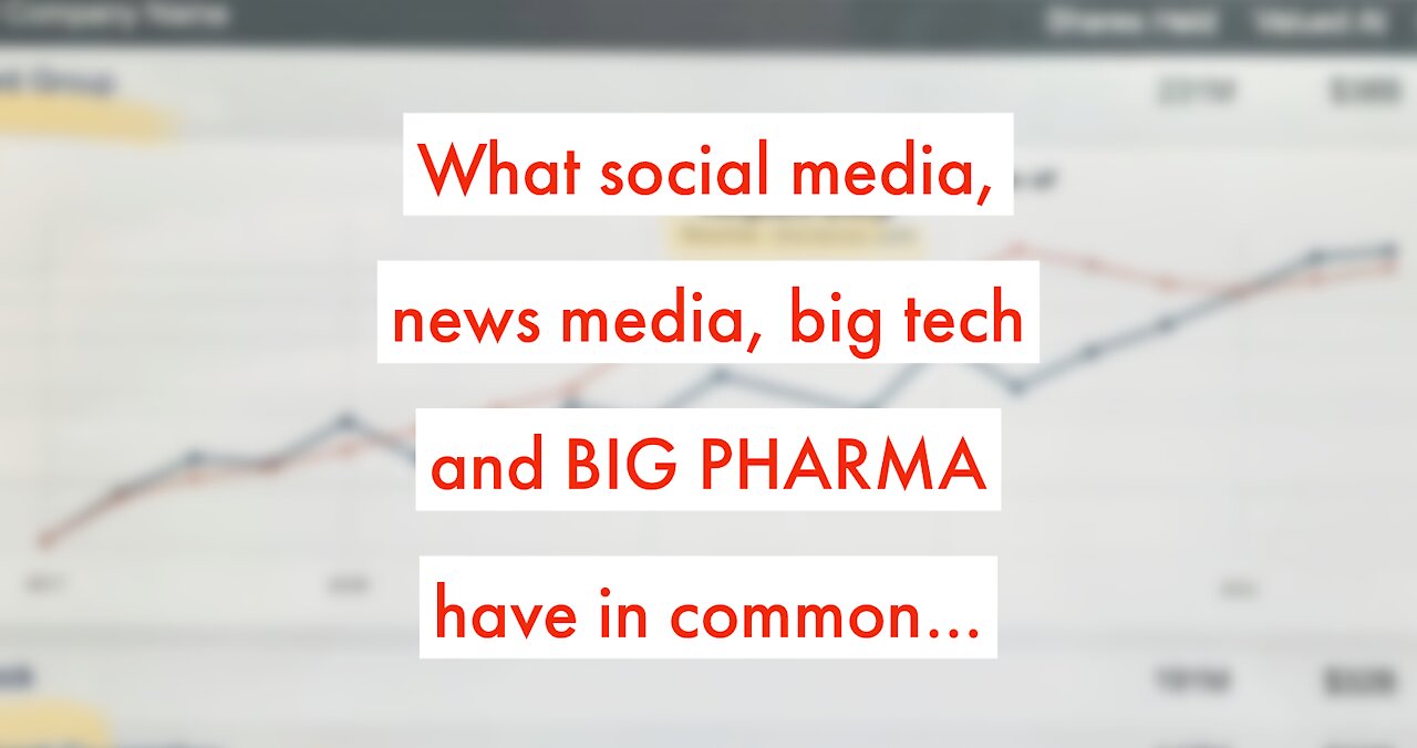 In Bed Together: Big PHARMA, Social Media, News Media, & Big Tech Have Some Things in Common