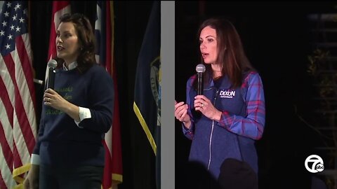 Tudor Dixon and Gretchen Whitmer make stops in metro Detroit as Election Day nears