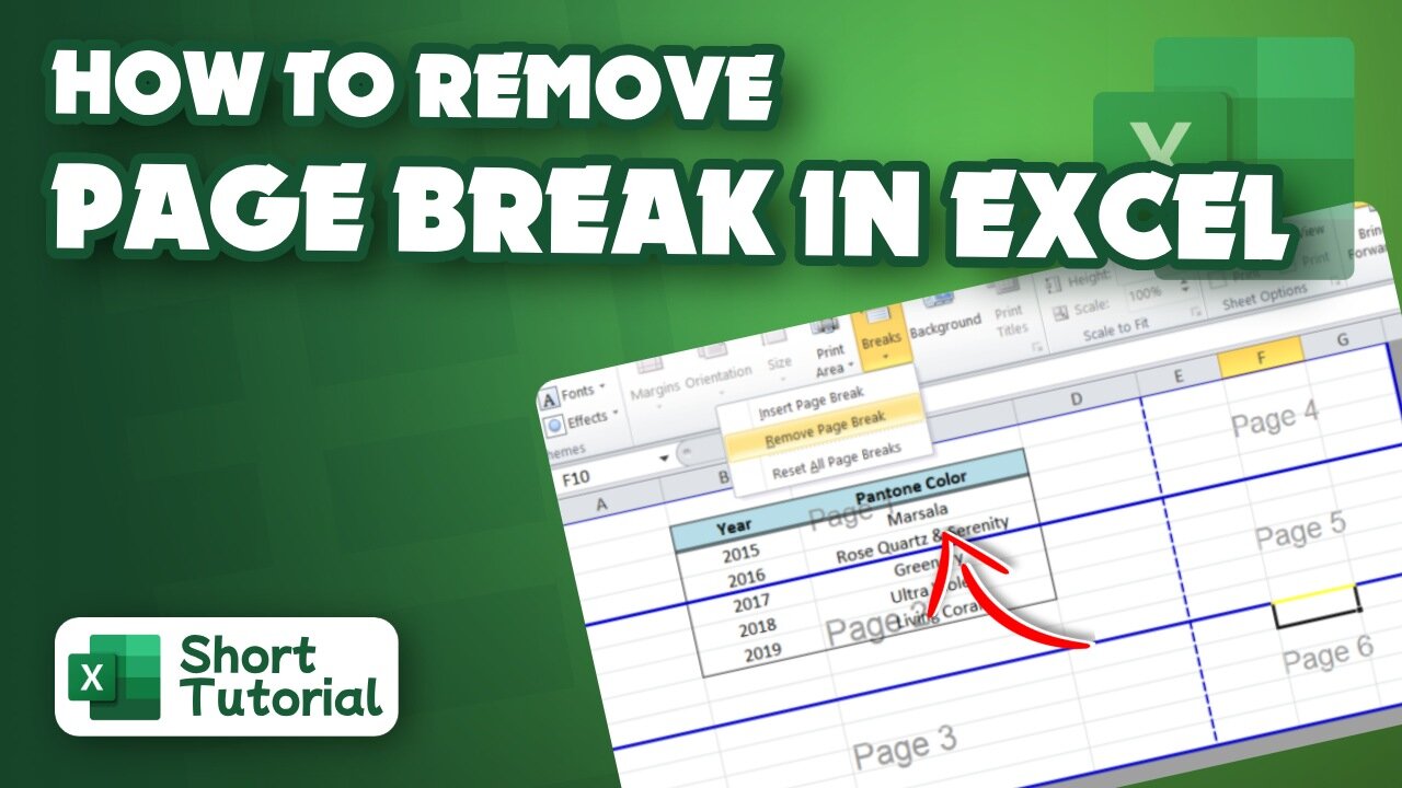 How to remove page breaks in Excel