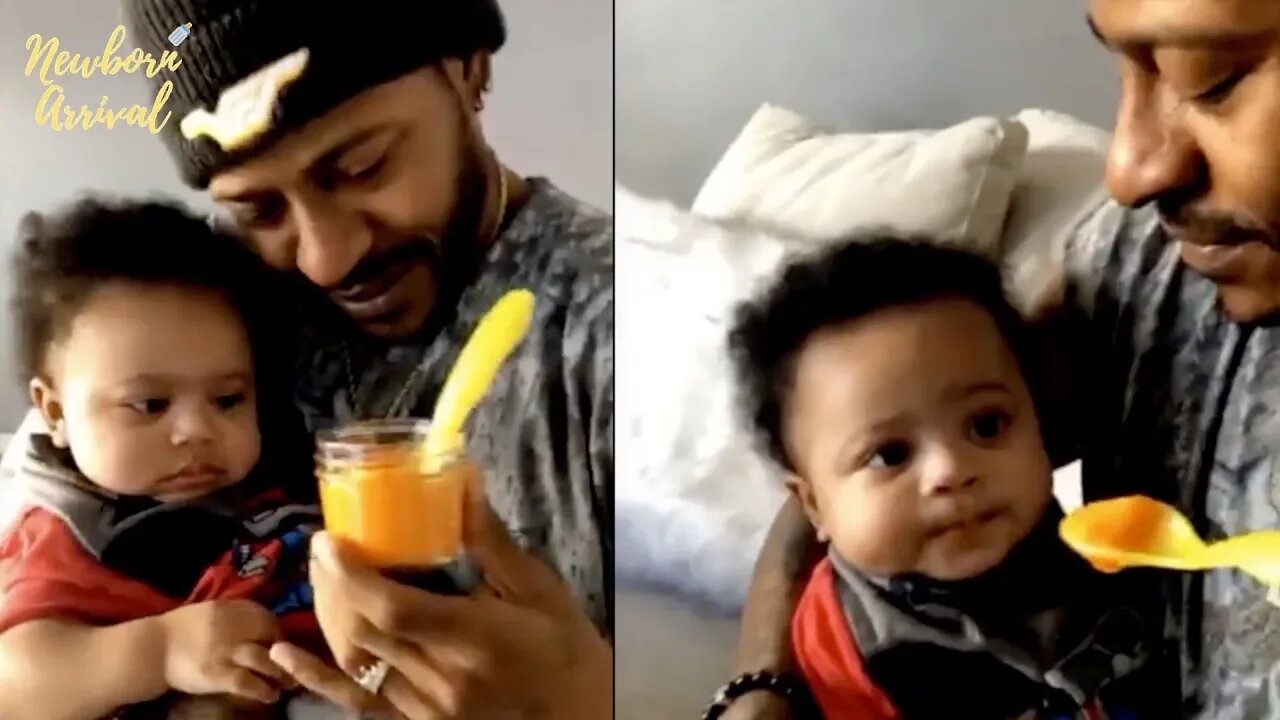 Eric Bellinger & La'Myia Good Son Eazy Eats Solids For The 1st Time!