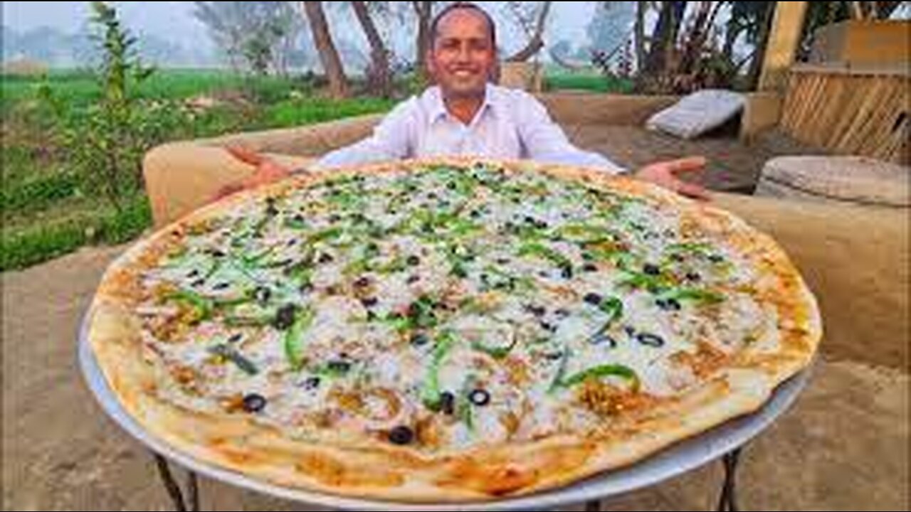 Giant Pizza Recipe | Biggest Pizza | How to Make Largest Pizza | Village Food